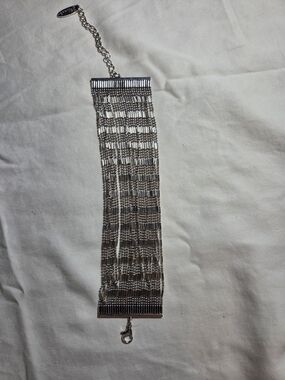 Plunder Silver Multi-Chain Wide Bracelet